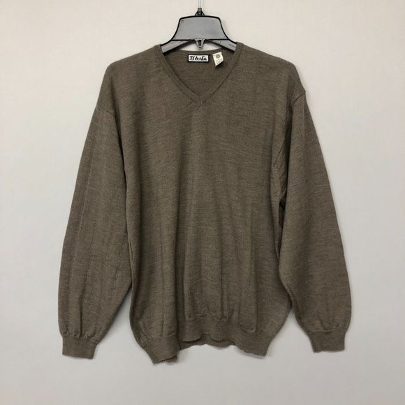 D'Avila Men Pure Wool Pullover V-Neck Sweater Size Large Made in Italy B201 -27 - Picture 1 of 14